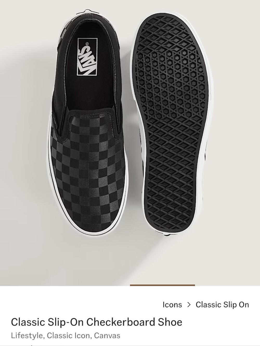 Vans Classic Slip-On Checkerboard - Black